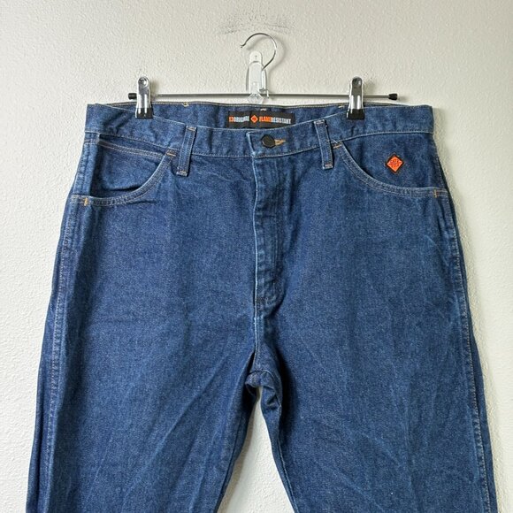 Wrangler FR Flame Resistant Work Jeans Size 36 x 30 Blue Straight Leg FR13MWZ - Picture 2 of 12